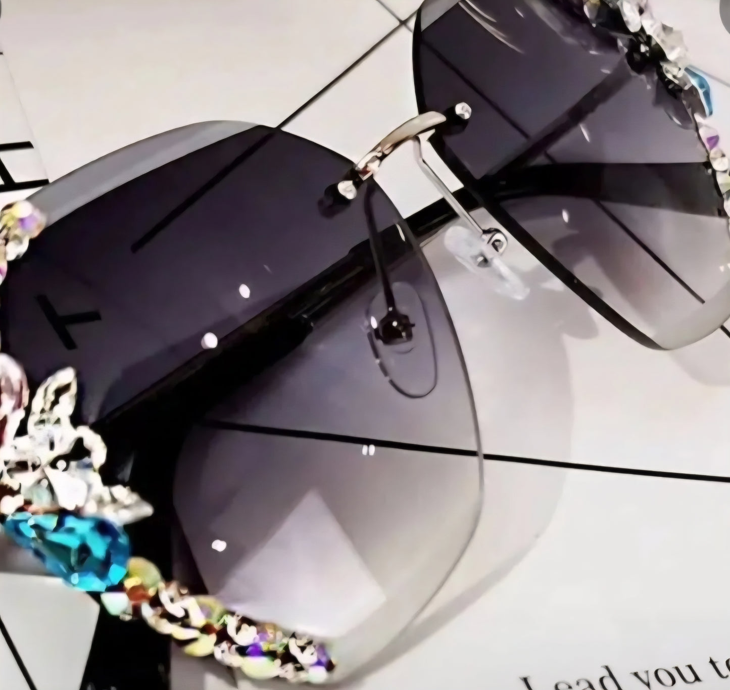 Side Rhinestone Sunglasses