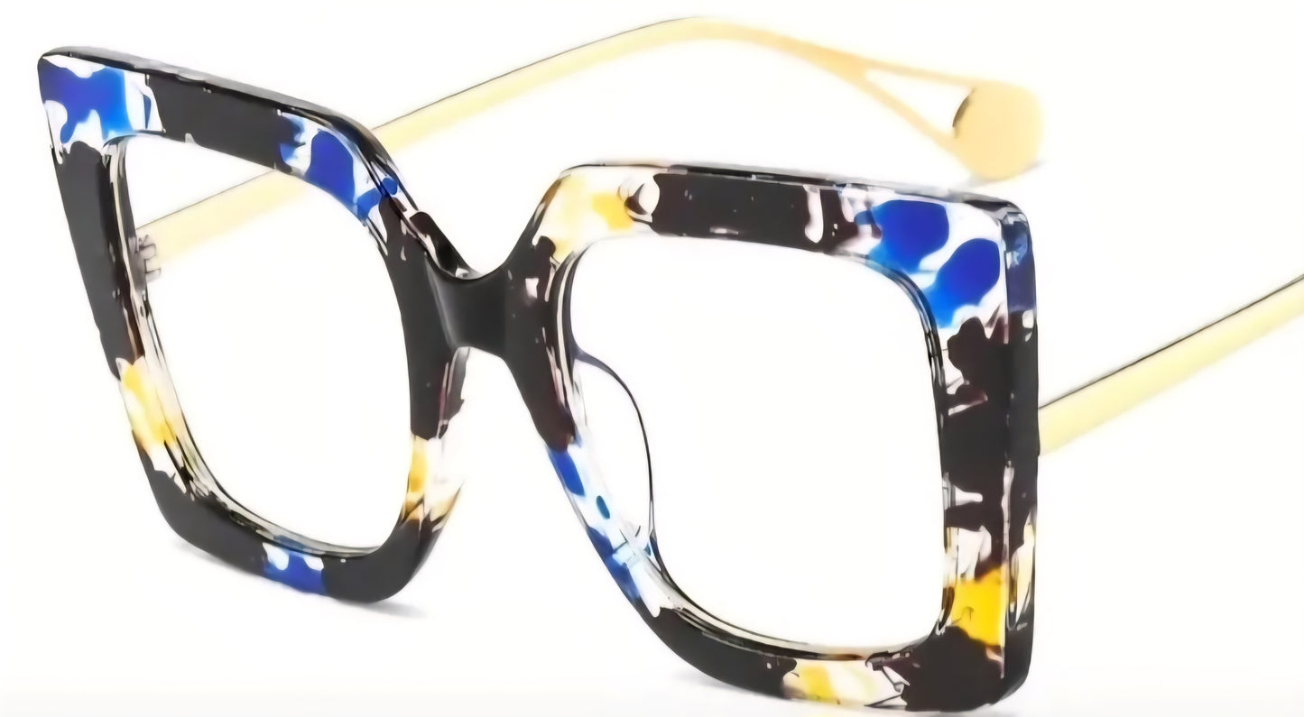 Large Square Frame Fashion Glasses **Not Prescription**