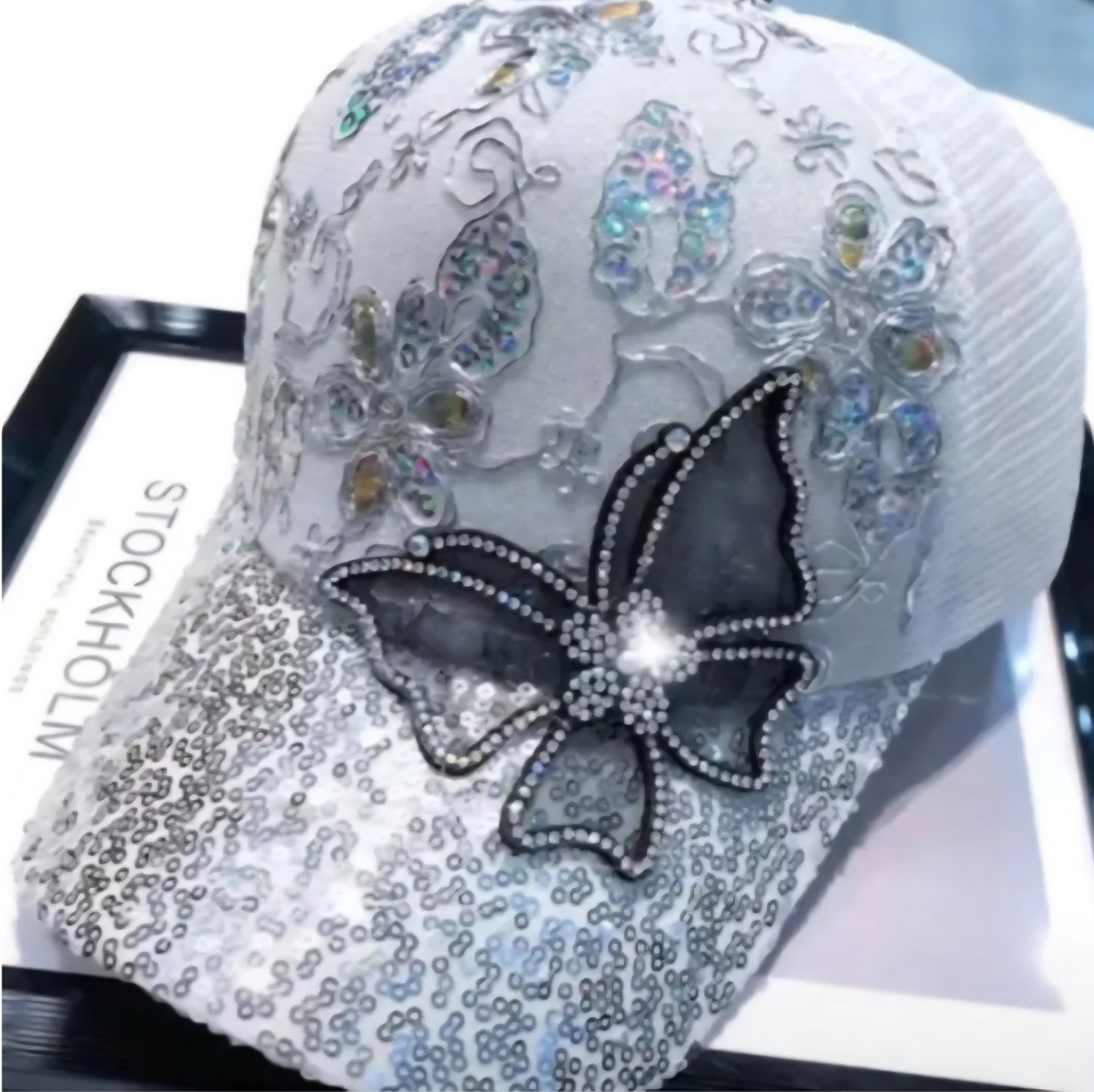 Lace And Sequin Butterfly Hat