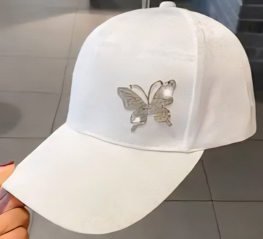 Sparkling Rhinestone Butterfly Baseball Cap