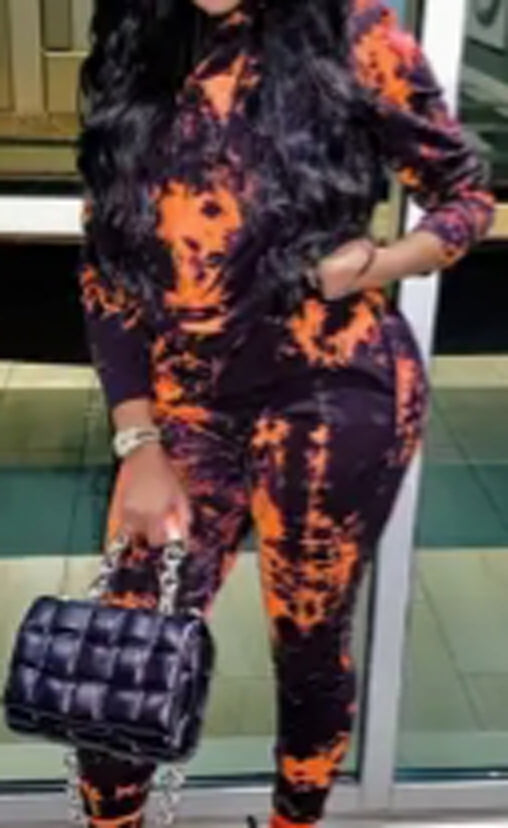 Tie Dye 2PC Oversized Hooded Sweatsuit