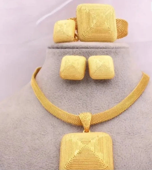 4 PC Textured Necklace Set