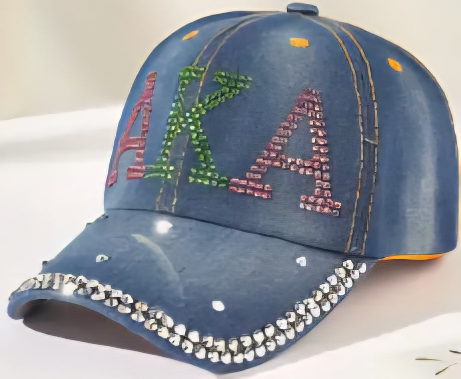 Rhinestone AKA Baseball Cap & 1908 AKA Sorority Flannel Blanket Bundle