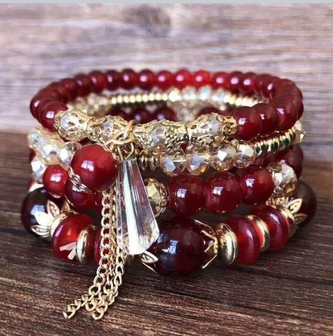 Multi-Layer Beaded Bracelet Set