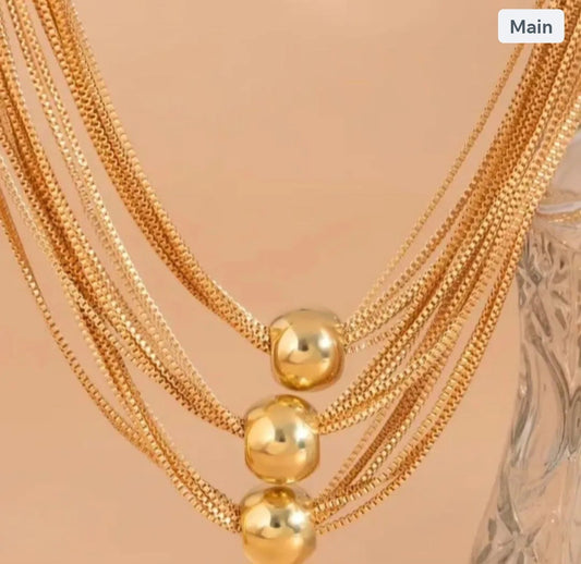 Multi-Layer Chain Collar Necklace