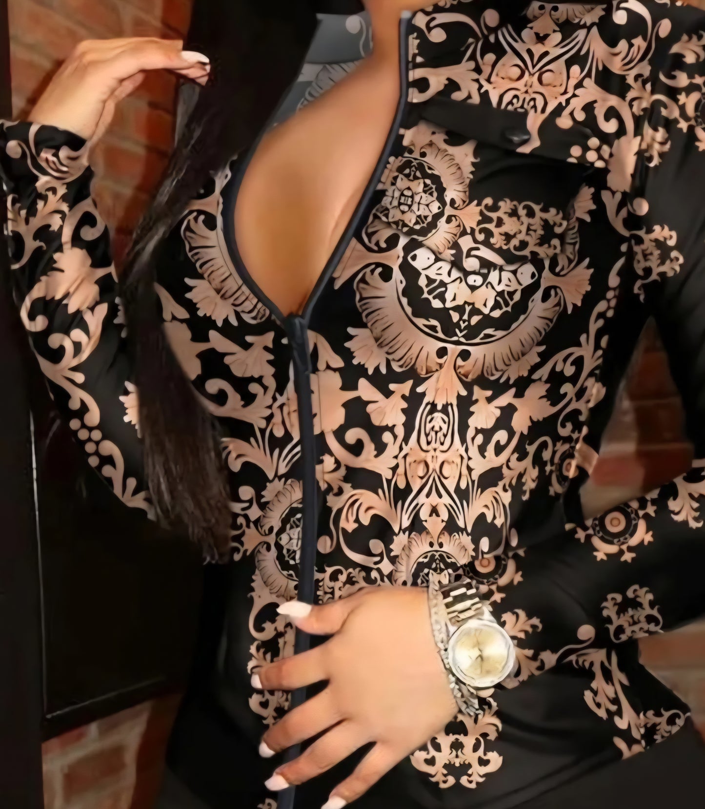O She Fancy Zip Shirt
