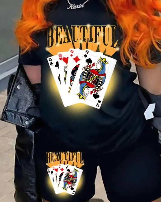 Queen Of Hearts Short Set