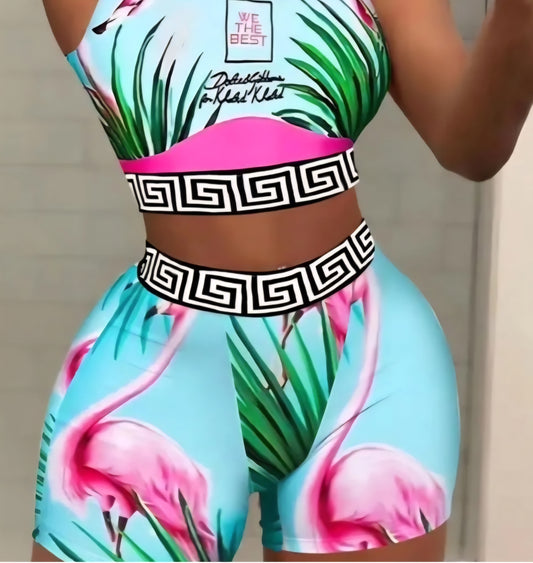 Let’s Flamingo Short Set