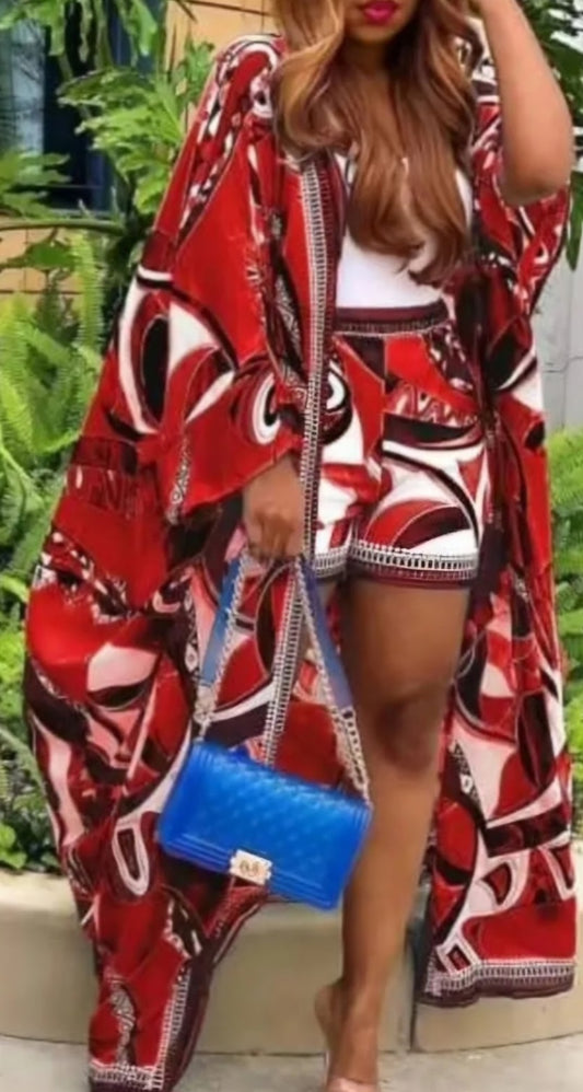 Sexy Bidnezz 2PC Kimono Short Set