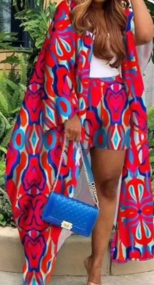 Sexy Bidnezz 2PC Kimono Short Set
