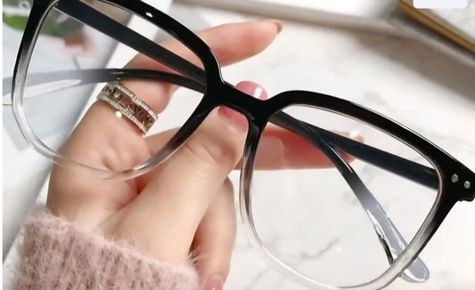 Black/Clear Ombre Glasses **Not Prescription**