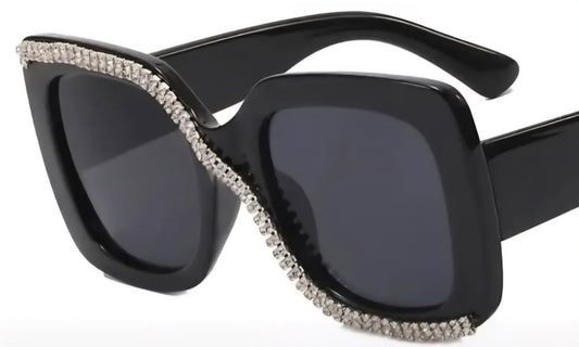 Half Rhinestone Sunglasses