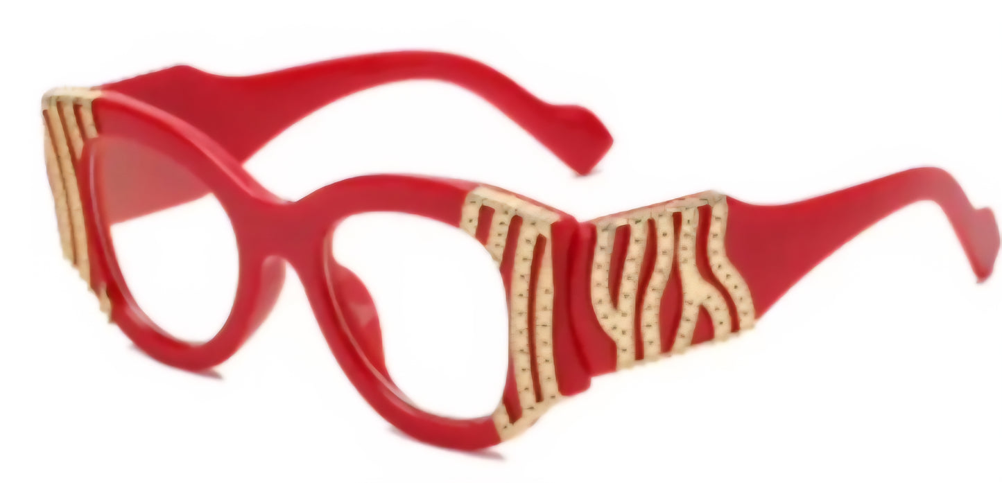 Cute Glasses W Gold Texture **Not Prescription**