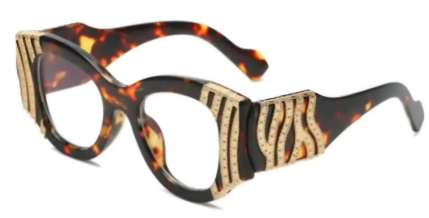 Cute Glasses W Gold Texture **Not Prescription**