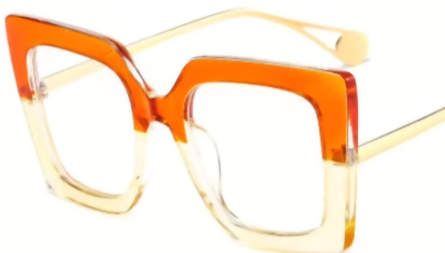 Large Square Frame Fashion Glasses **Not Prescription**