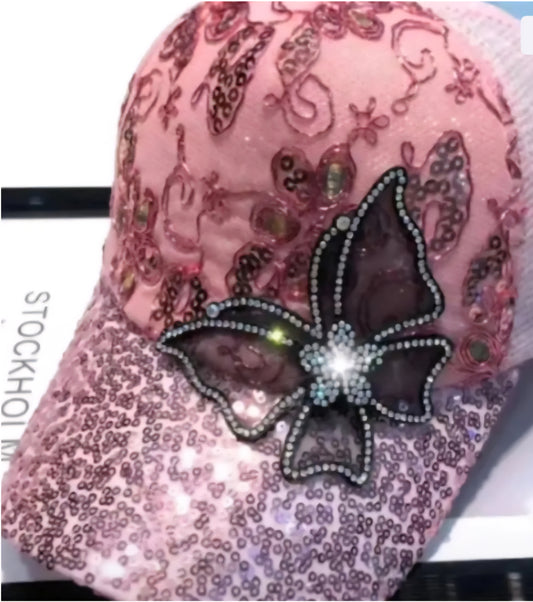 Lace And Sequin Butterfly Hat