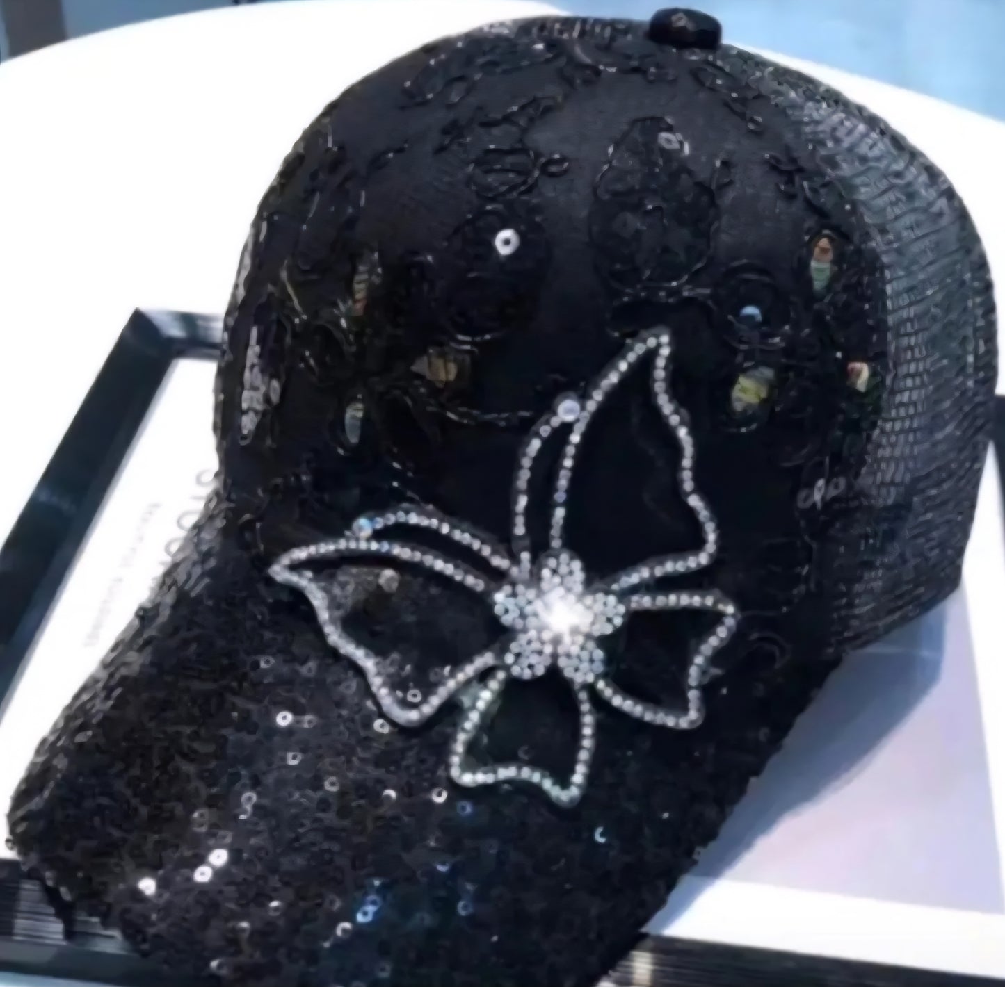 Lace And Sequin Butterfly Hat