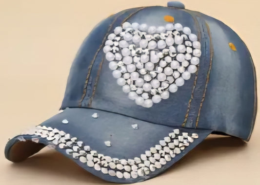 Pearl Heart Baseball Cap