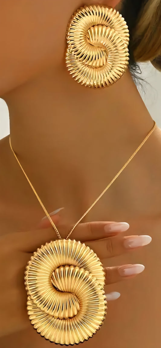 Cross Thread Earrings and Necklace Set