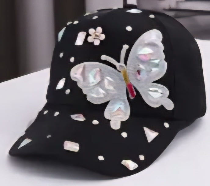 Butterfly Embellished Baseball Cap