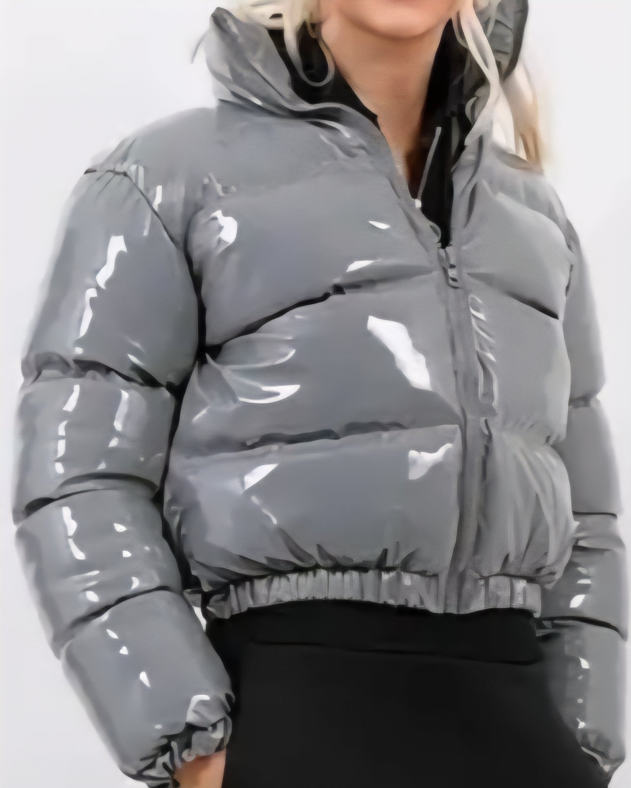Metallic Puff Short Cropped Jacket